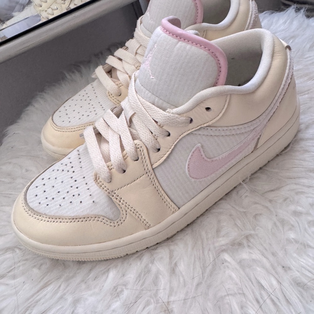 Cream and Pink Nike Sneakers